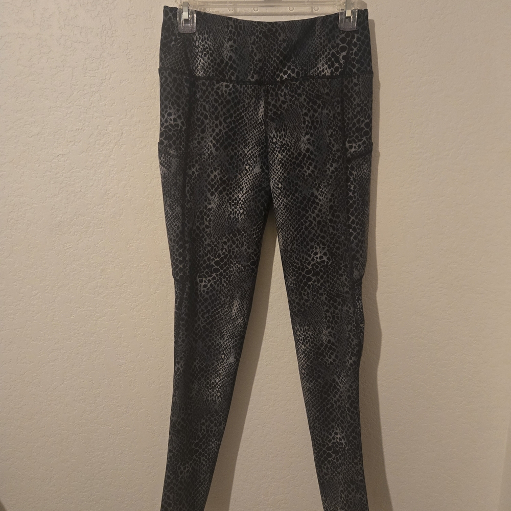 Goode Rider Equestrian Black and Gray Animal Print Leggings - Picture 2 of 5